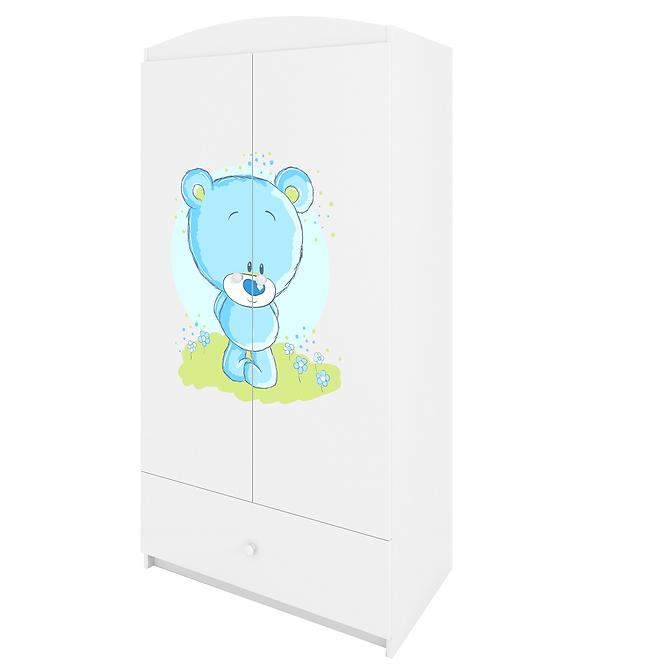 Schrank Babydreams weiß - Blauer Bär