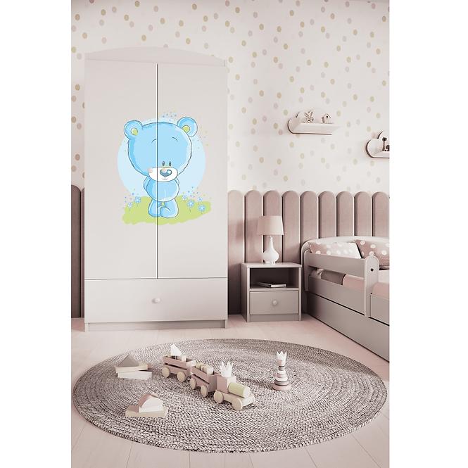 Schrank Babydreams weiß - Blauer Bär