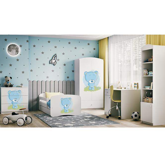 Schrank Babydreams weiß - Blauer Bär