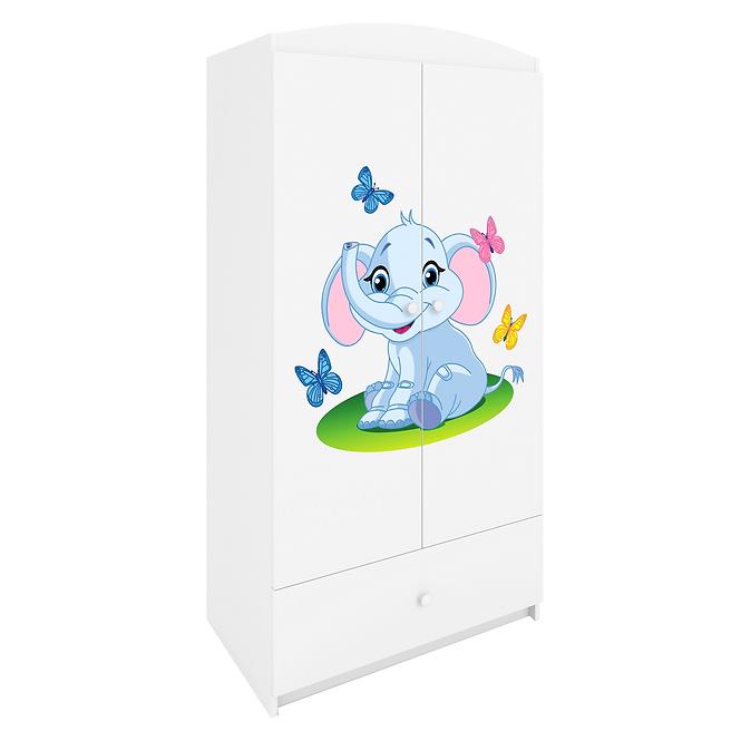 Schrank Babydreams weiß - Elefant