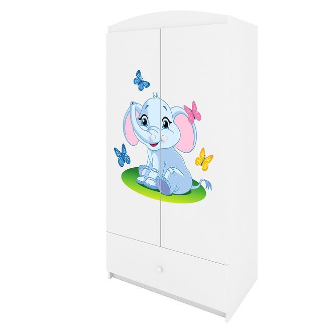 Schrank Babydreams weiß - Elefant