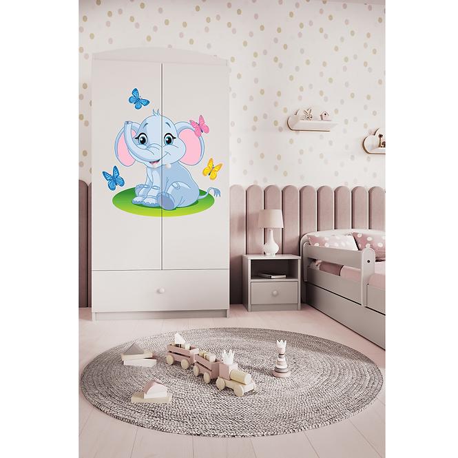 Schrank Babydreams weiß - Elefant