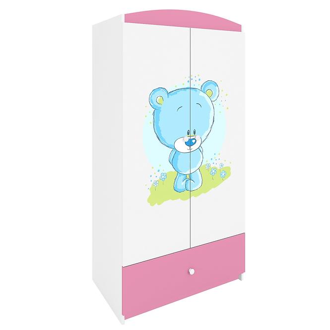 Schrank Babydreams rosa - Blauer Bär