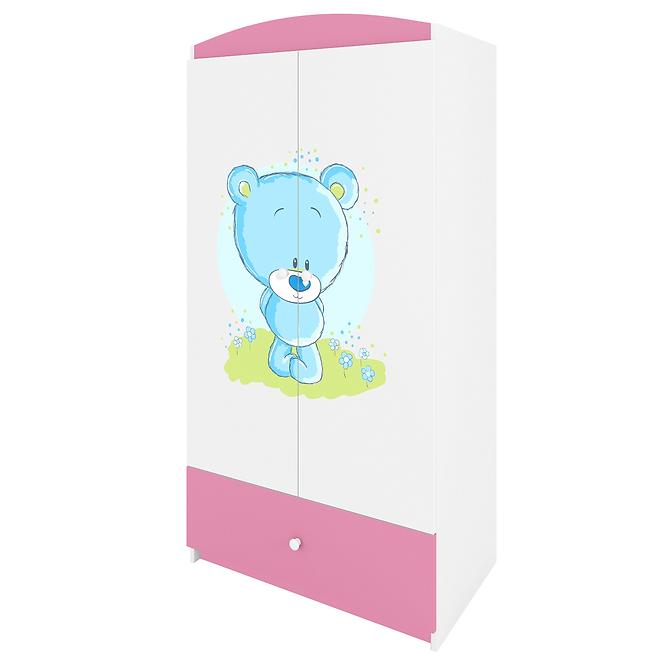 Schrank Babydreams rosa - Blauer Bär