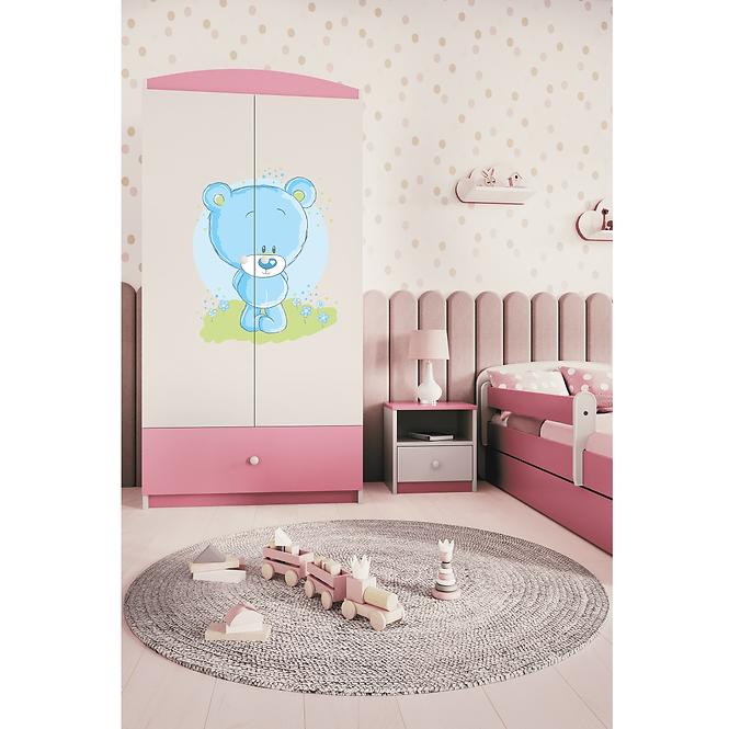 Schrank Babydreams rosa - Blauer Bär