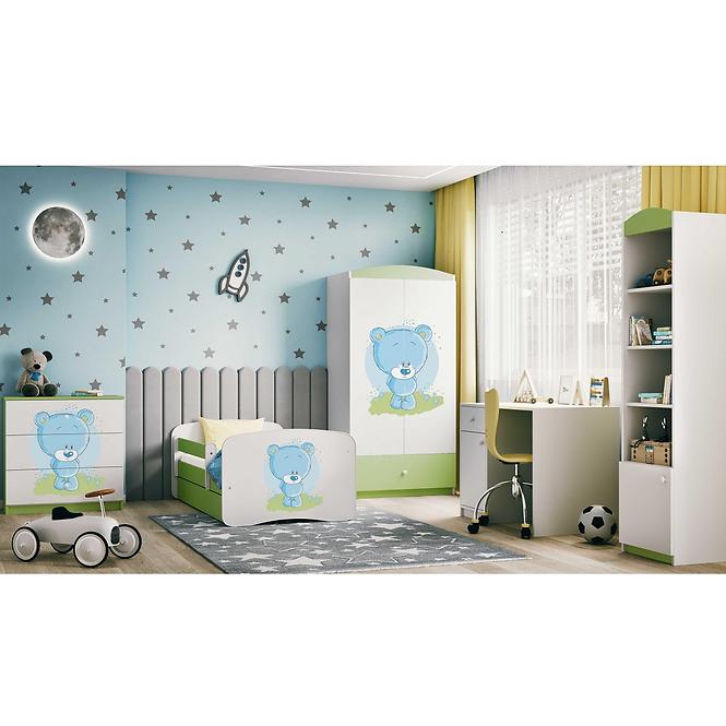 Schrank Babydreams grün - Blauer Bär