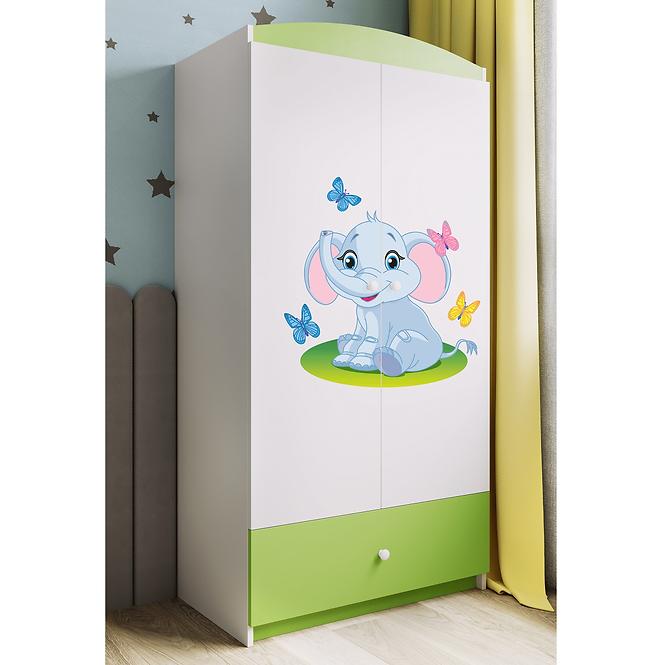 Schrank Babydreams grün - Elefant