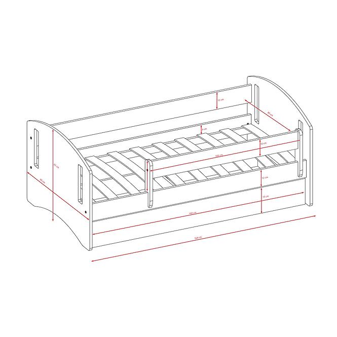 Kinderbett Classic 2 rosa 80x160 