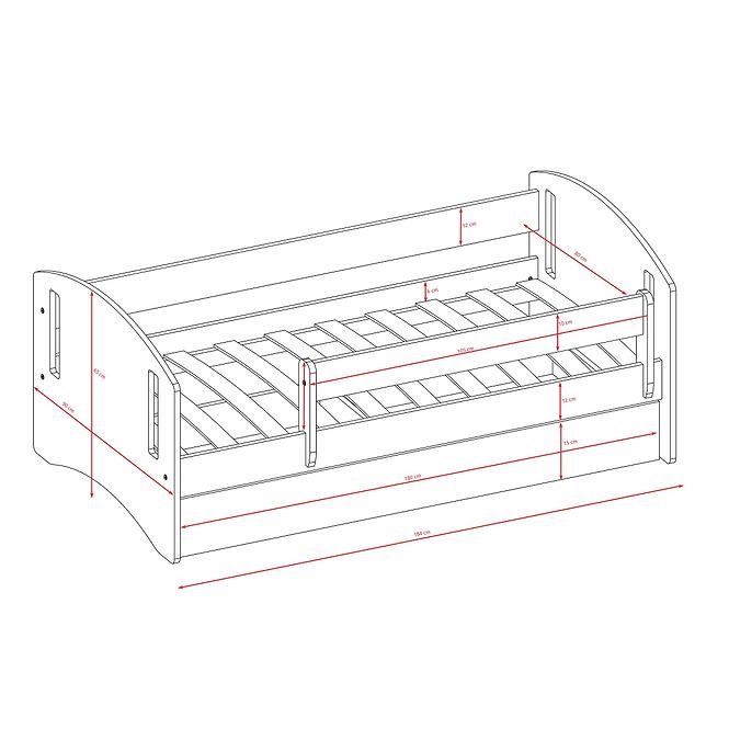 Kinderbett Classic 2 rosa 80x180 