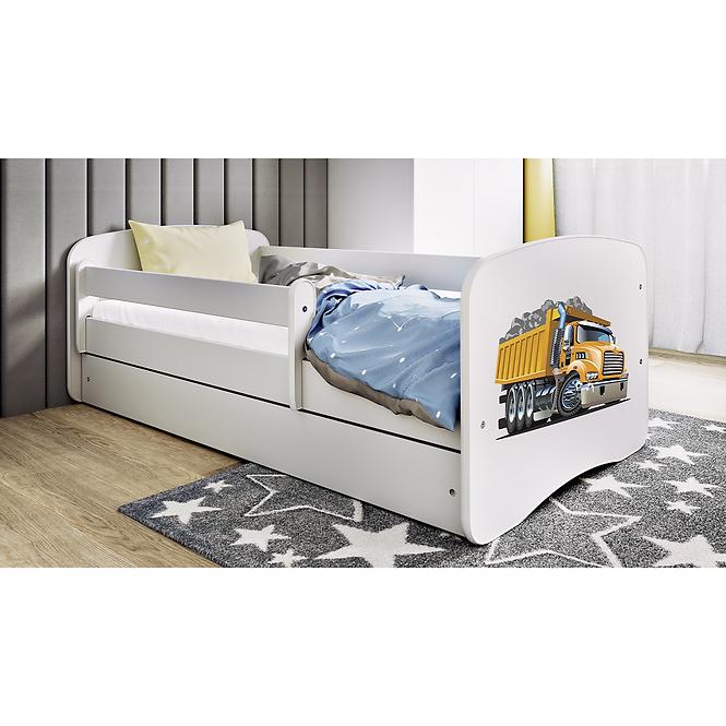 Kinderbett Babydreams weiß 70x140 Lastwagen