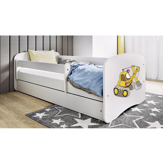 Kinderbett Babydreams weiß 70x140 Bagger