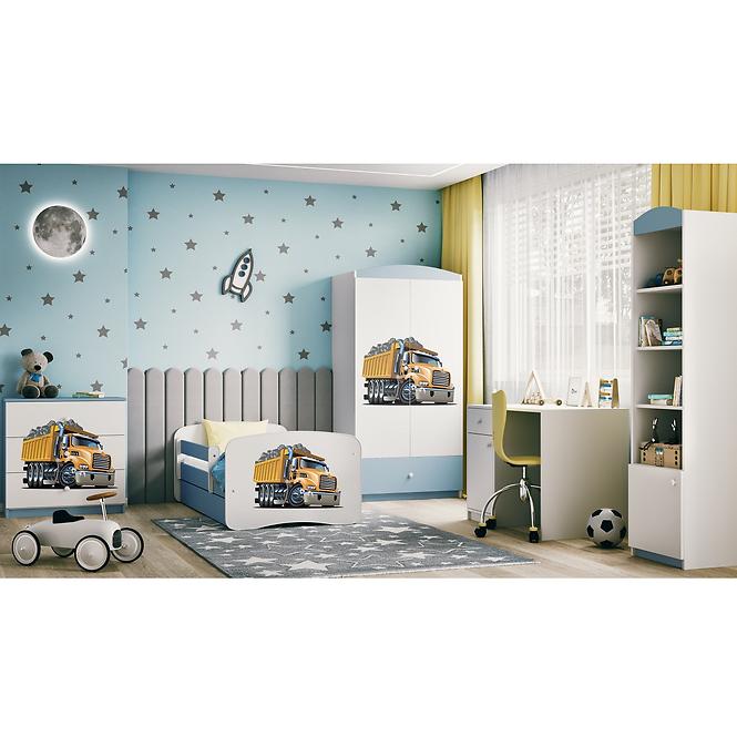 Kinderbett Babydreams blau 70x140 Lastwagen