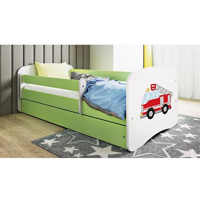 Kinderbett Babydreams grün 70x140 Feuerwehrauto