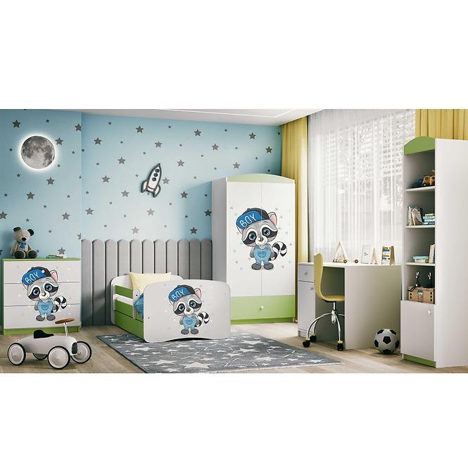 Kinderbett Babydreams grün 80x160 Waschbär