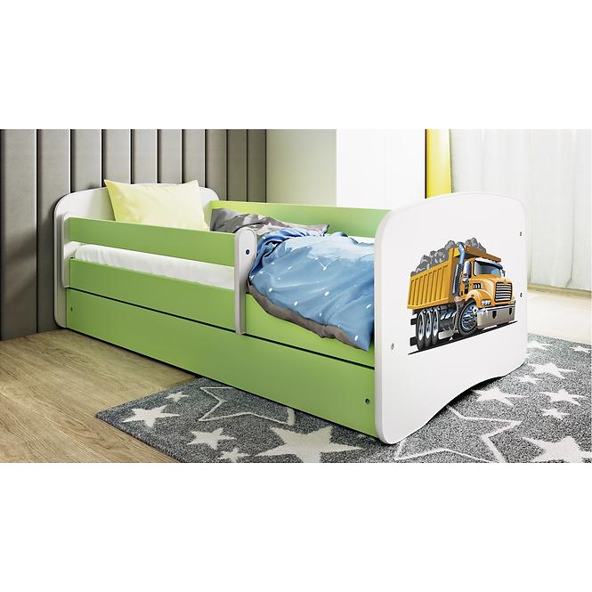 Kinderbett Babydreams grün 80x160 Lastwagen