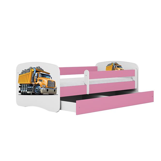 Kinderbett Babydreams rosa 80x180 Lastwagen