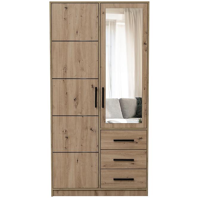 Schrank Kos D2 eiche artisan/spiegel