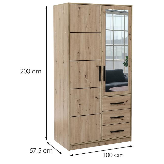 Schrank Kos D2 eiche artisan/spiegel