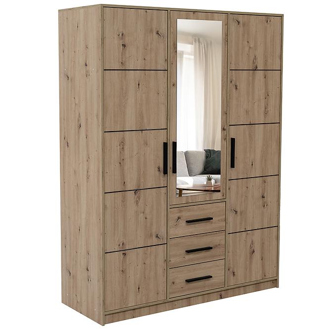 Schrank Kos D3 eiche artisan/spiegel