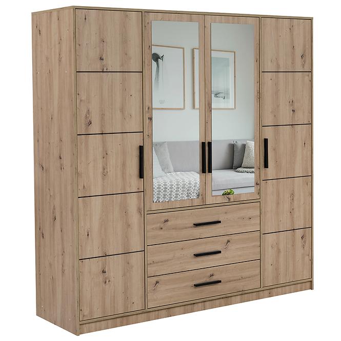 Schrank Kos D4 eiche artisan/spiegel