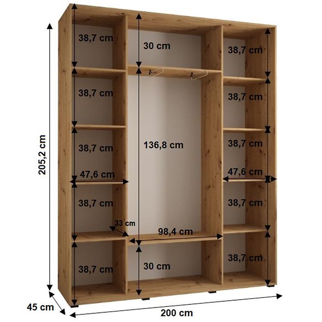 Schrank 45 Canaris 13 200 schwarz/artisan/schwarz