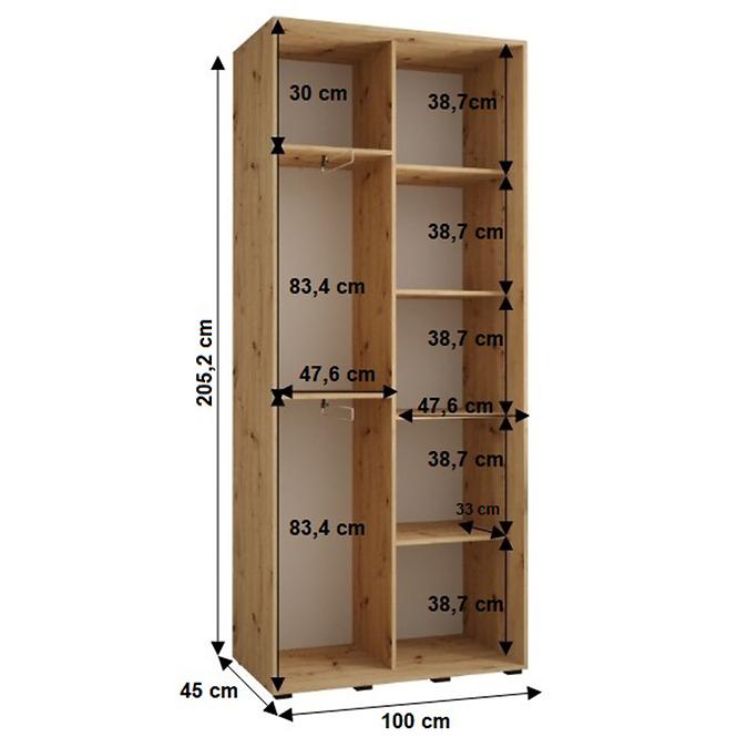 Schrank 45 Canaris 3 100 artisan/weiß/schwarz