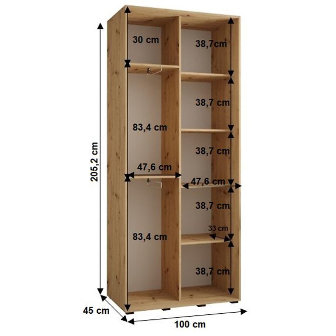 Schrank 45 Canaris 3 100 weiß/schwarz/gold