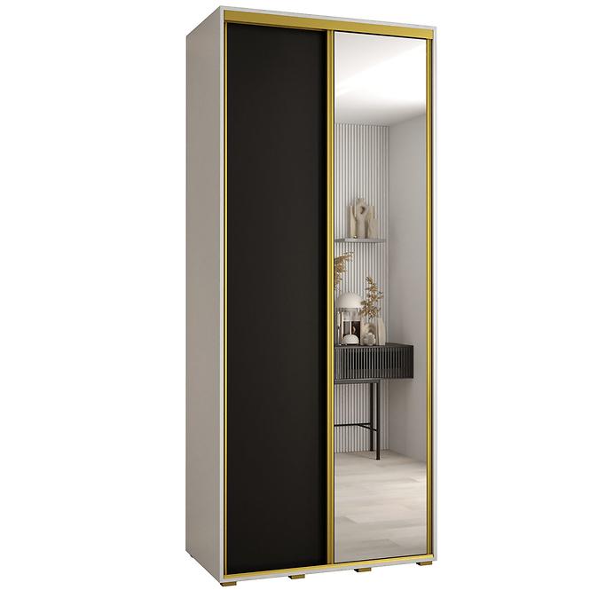 Schrank 45 Canaris 3 140 weiß/schwarz/gold