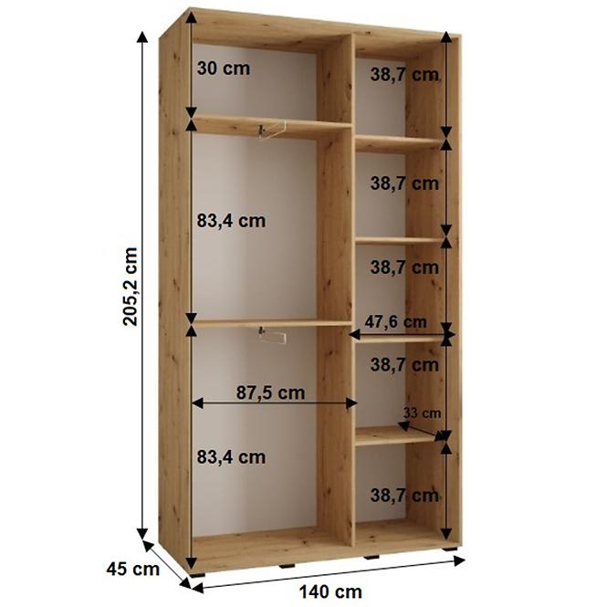 Schrank 45 Canaris 3 140 schwarz/silver