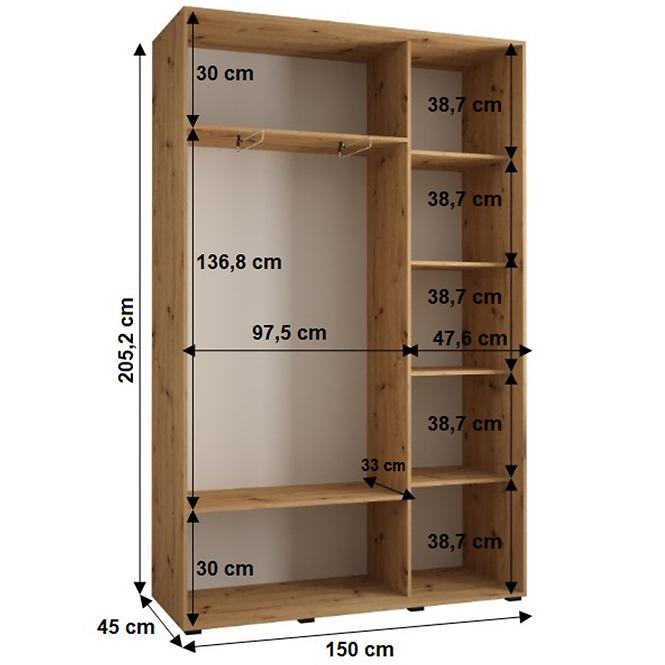 Schrank 45 Canaris 3 150 artisan/weiß/schwarz