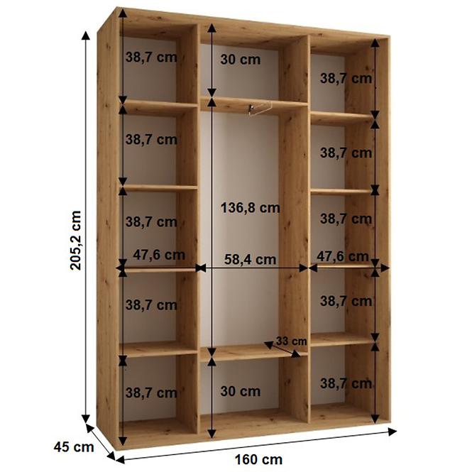 Schrank 45 Canaris 3 160 artisan/weiß/schwarz