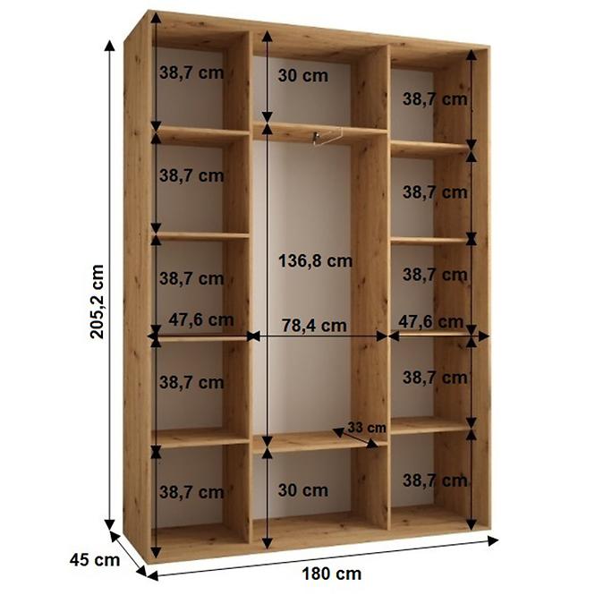 Schrank 45 Canaris 3 180 weiß/silver