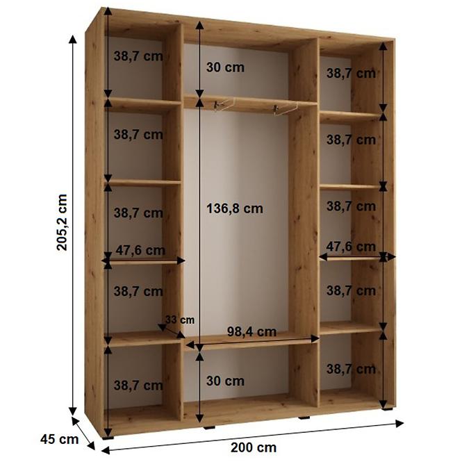 Schrank 45 Canaris 3 200 artisan/weiß/schwarz