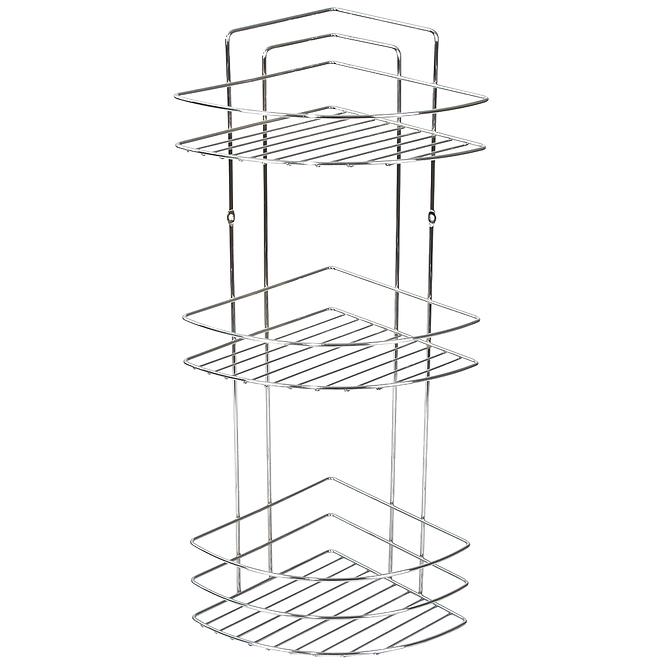 Badezimmer-Eckregal, dreistöckig, Chromstahl MX0961