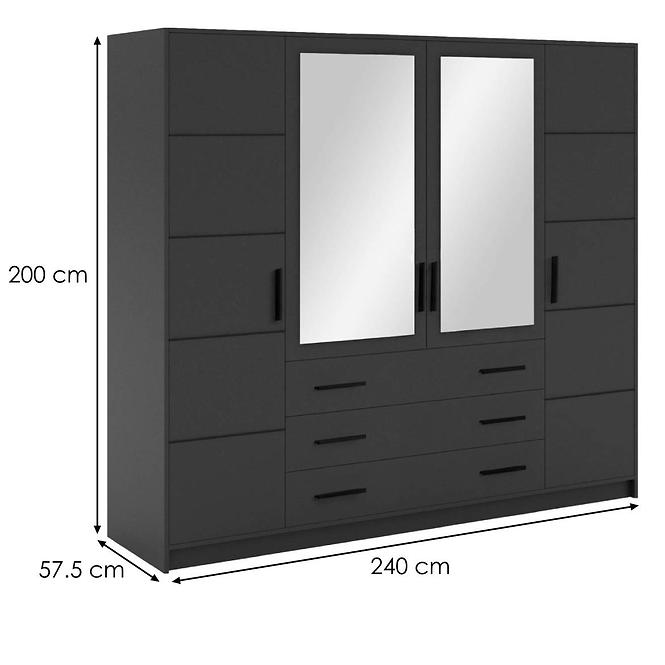 Schrank Bali 240 graphit / spiegel