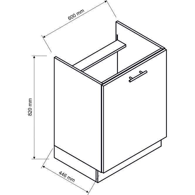 Küchenzeile Vita D60PC Weiß/Glanz