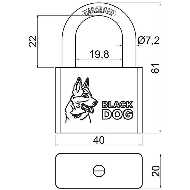 Vorhängeschloss RV.BLACKDOG.40 