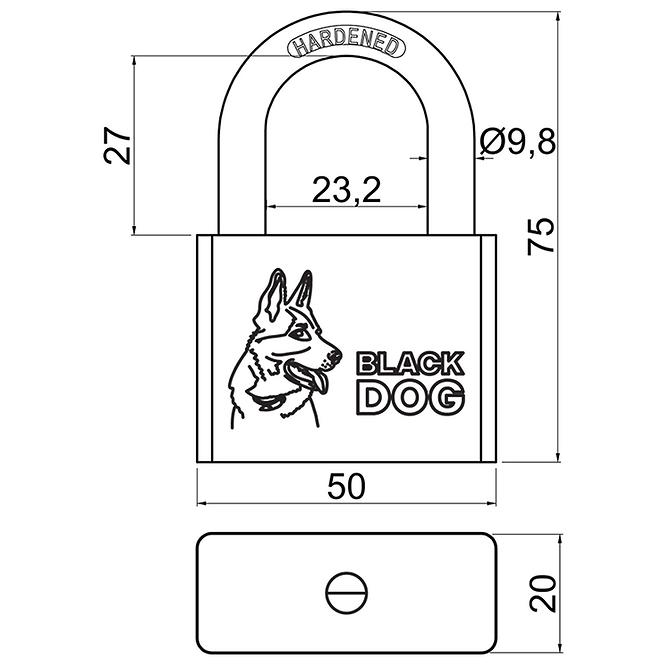 Vorhängeschloss RV.BLACKDOG.50