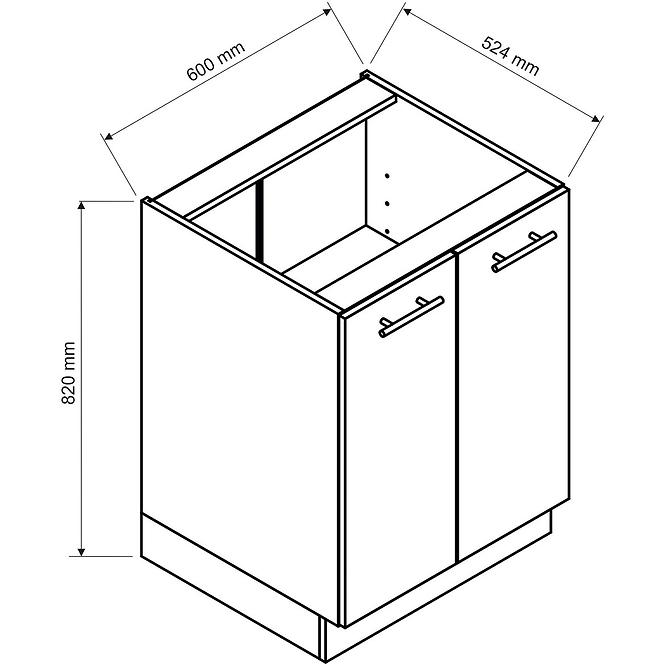 Küchenschrank Adele D60 marineblau matte/weiß