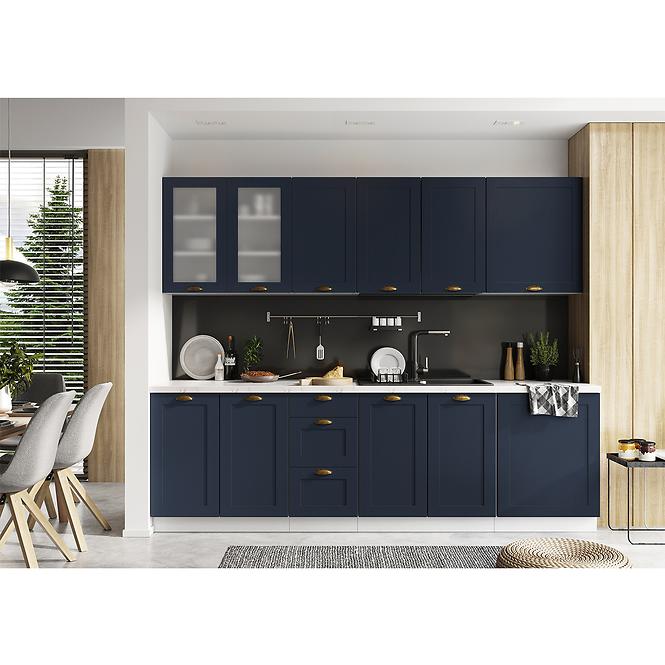 Küchenschrank Adele D60 marineblau matte/weiß