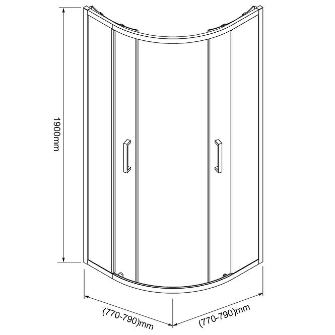 Duschkabine Aura 80x80x190 Chrom