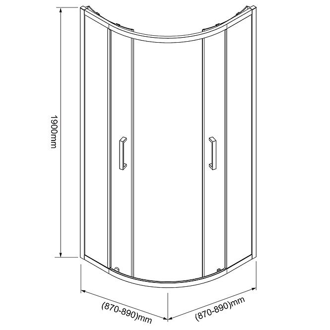 Duschkabine Aura 90x90x190 Chrom