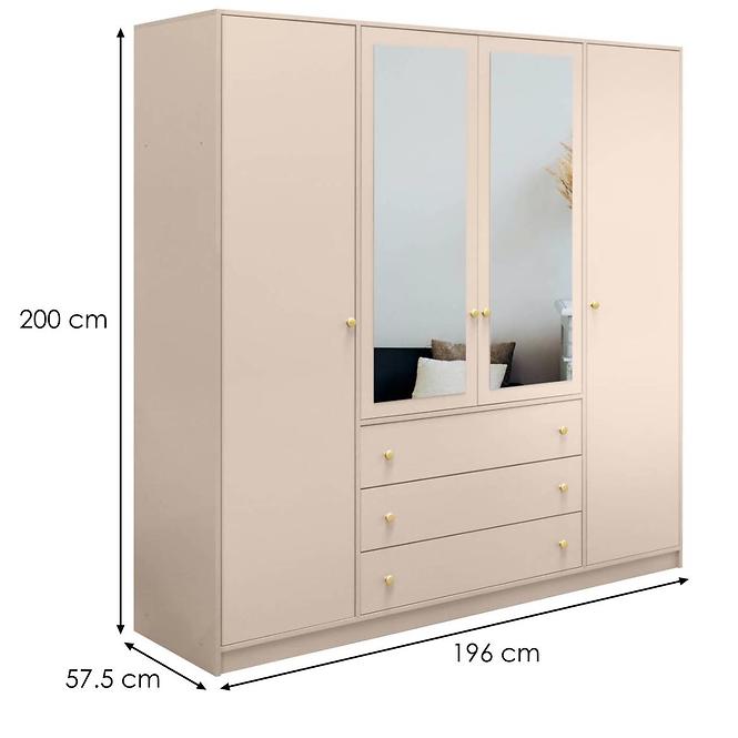 Schrank Siena D4 Sandbeige / Spiegel