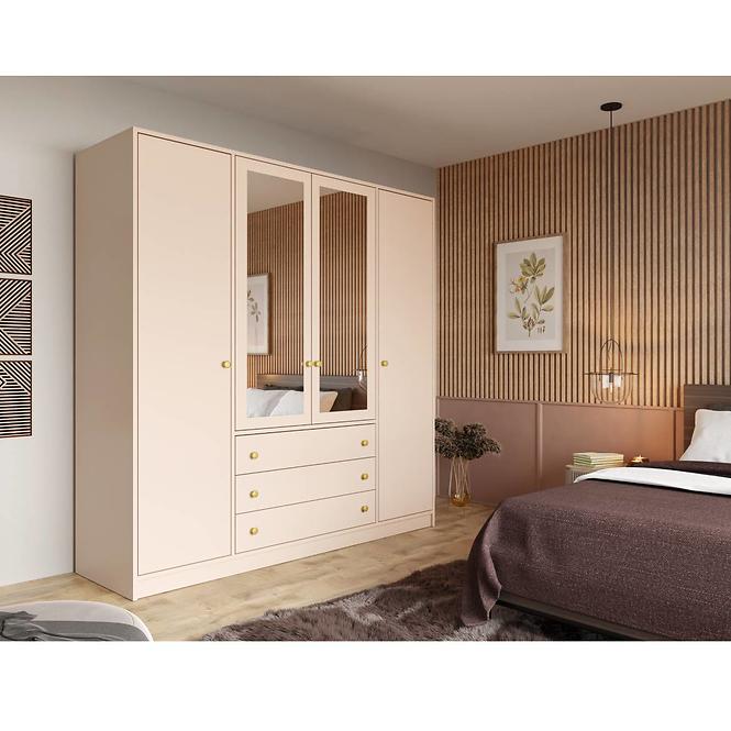 Schrank Siena D4 Sandbeige / Spiegel