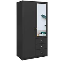 Schrank Siena D2 schwarz / spiegel