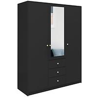 Schrank Siena D3 schwarz / spiegel