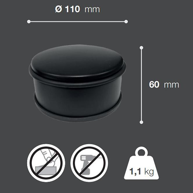 Türstopper Durchmesser 110x60 mm 1,1 kg freistehend Schwarz