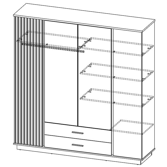 Schrank Lamelo LA18 Eiche Wotan