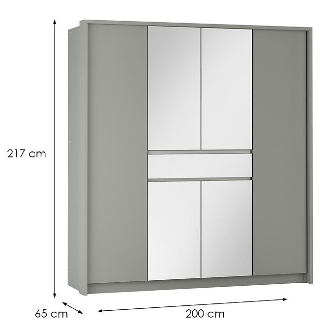 Schrank Split 200 Platinum/Spiegeln