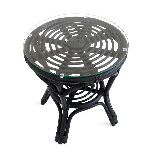 Tisch Quincy Black Natural Rattan 